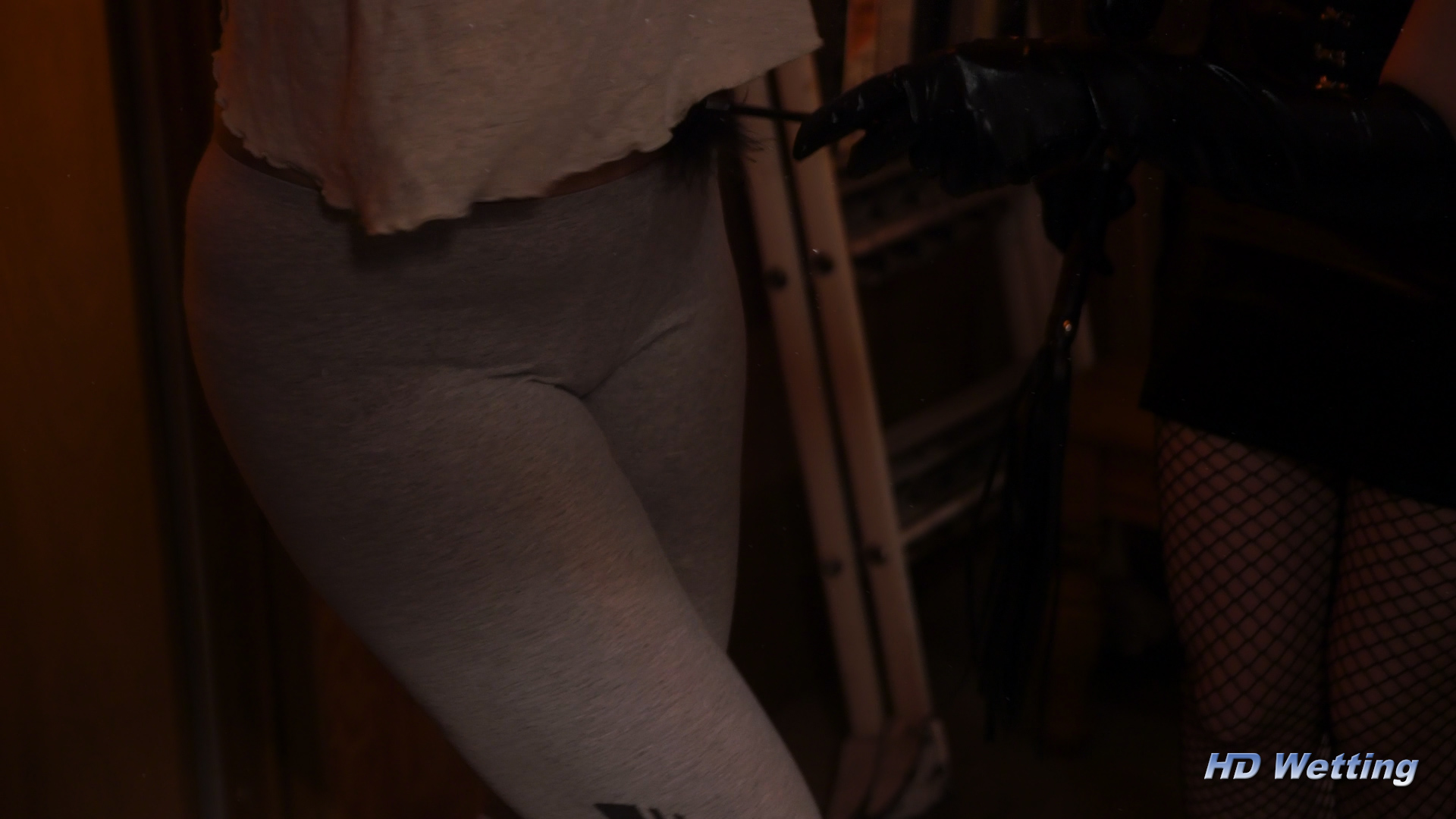 basement-3 Desperate to pee, Alisha tightly crosses her legs