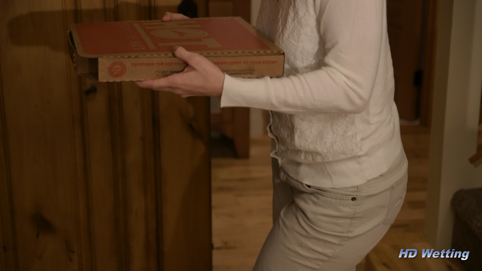 pizza-5 Sosha presses her legs tightly together, needing to pee