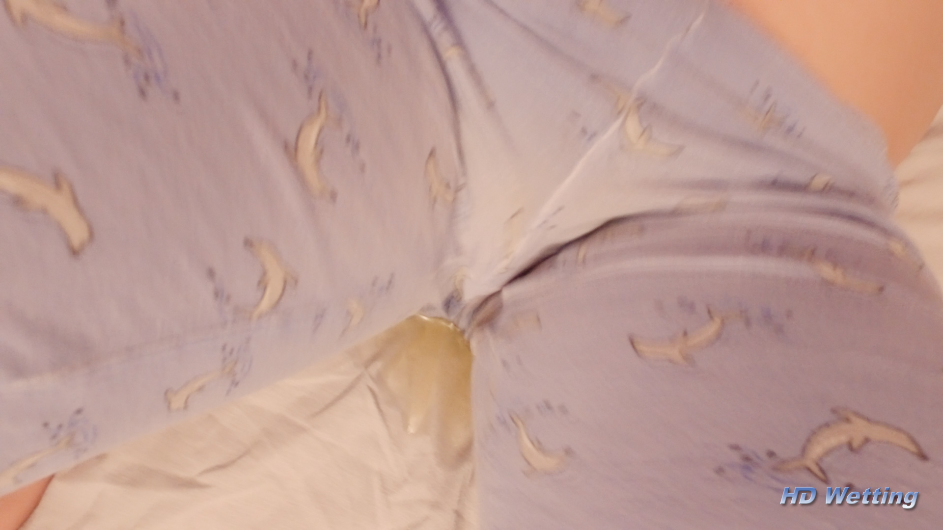 lyra-bed-6 Lyra starting to pee in her pajama pants, wetting the bed.