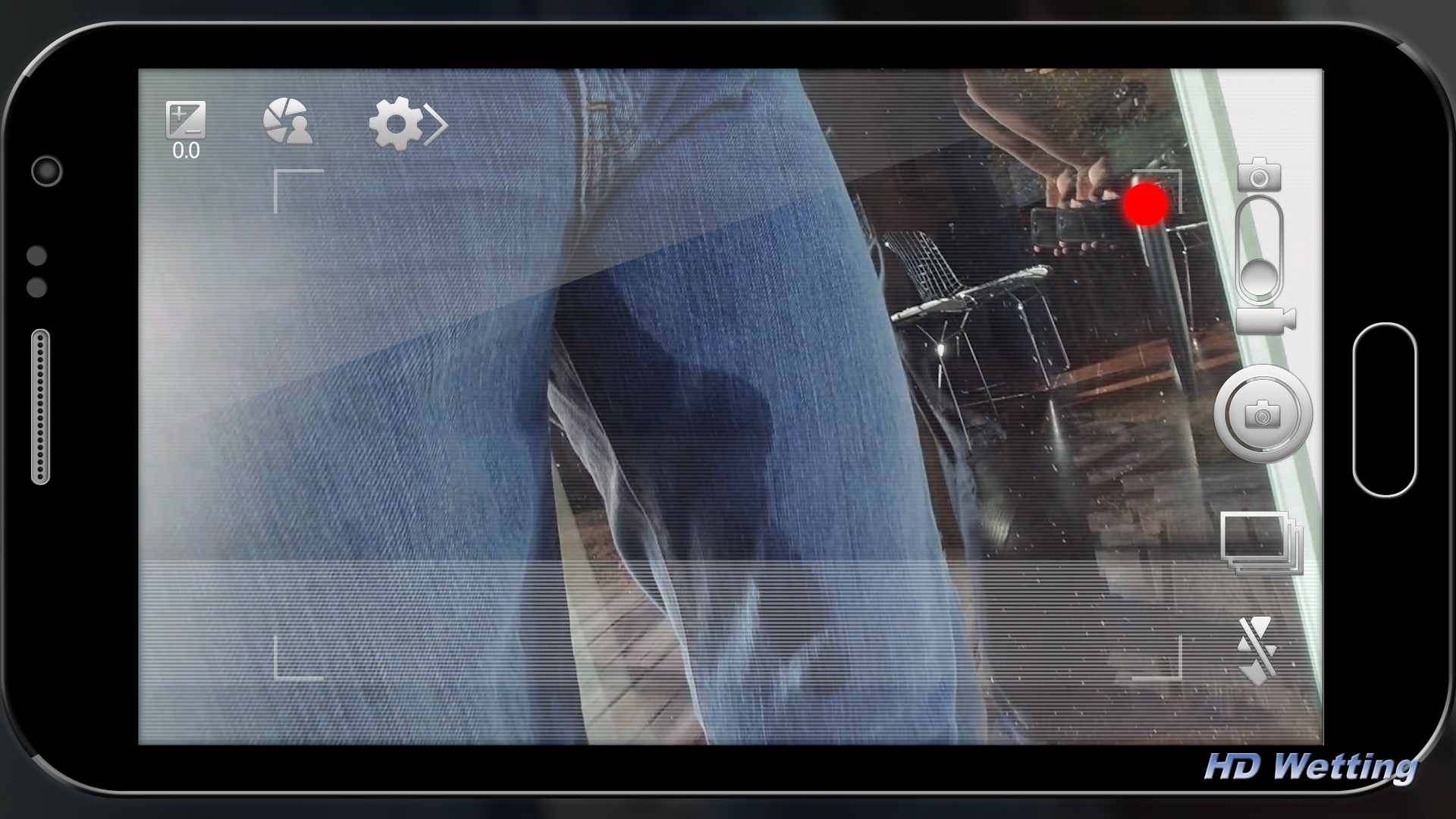 break-8 A close up of her crotch shows h er wet jeans.