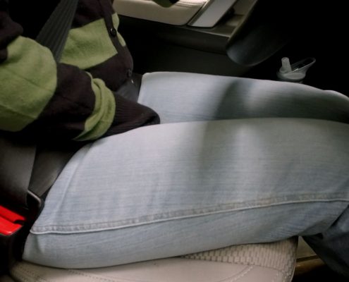 Desperate to pee in the car