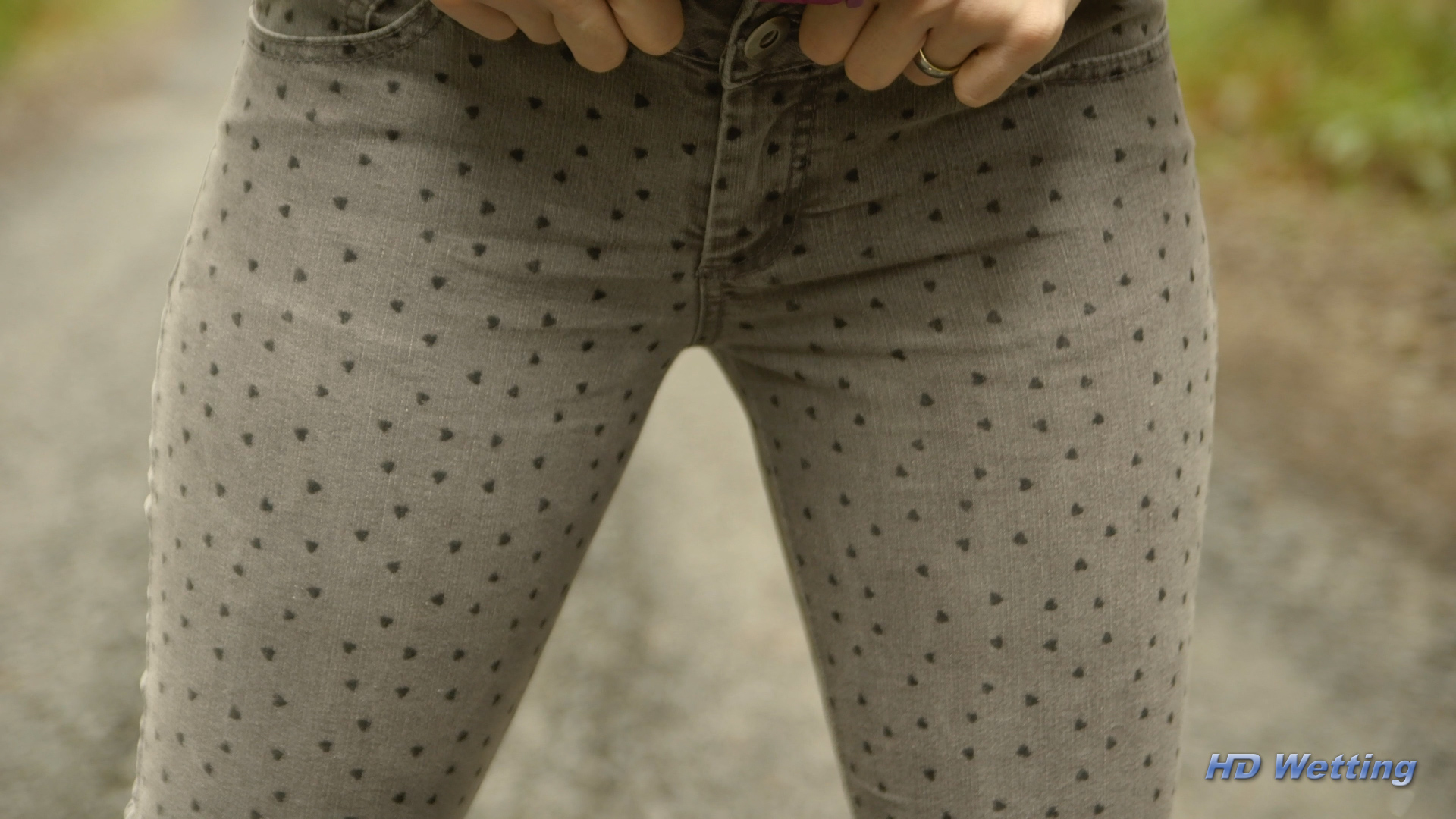warming-4 Close up of her pants just before she pees