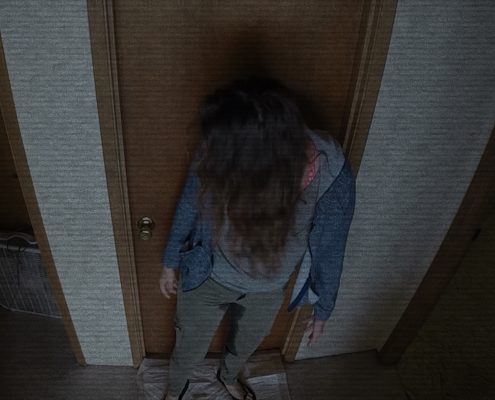 Alisha gets caught peeing her pants on security camera