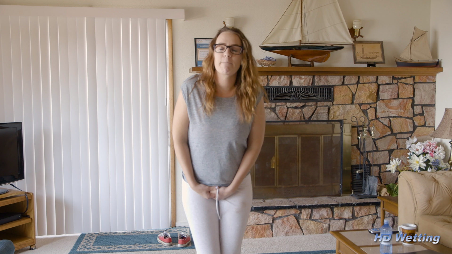 white-1 Desperate to pee, Alisha presses her legs together and holds herself
