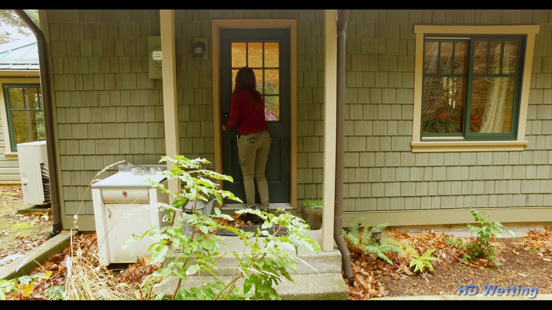 squirrel-7 In dire need to pee, she struggles trying to pen the locked door to go inside to the bathroom