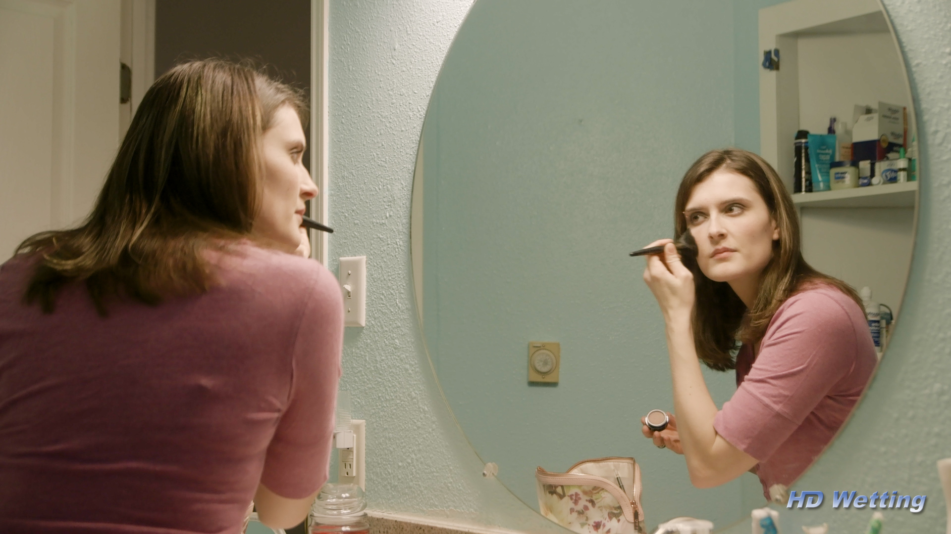 pajamas-6 Putting on her makeup