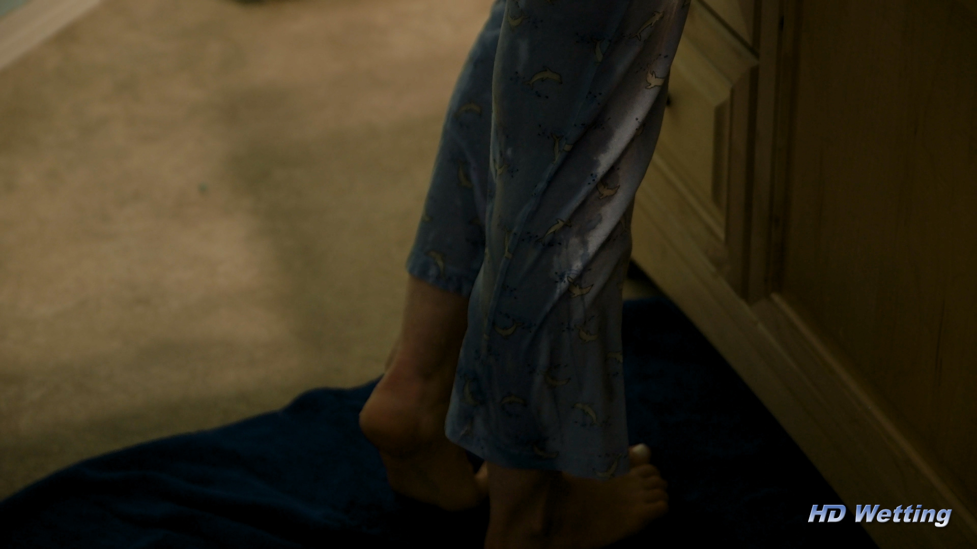 pajamas-9 Sosha's feet standing in the pee puddle she just made.