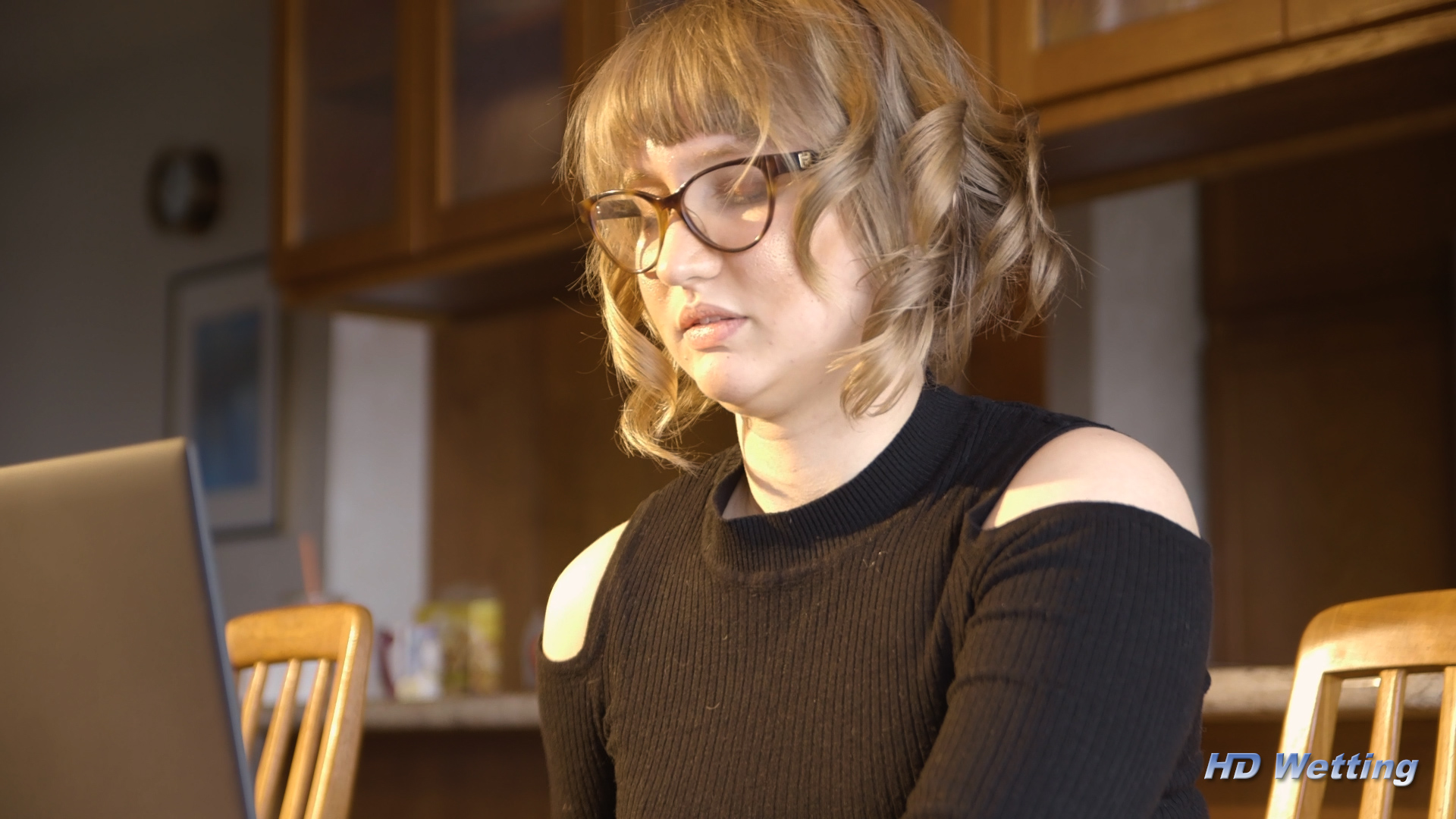 productivity-5 Lyra's face as she forgets about her work as Sosha eats her out.
