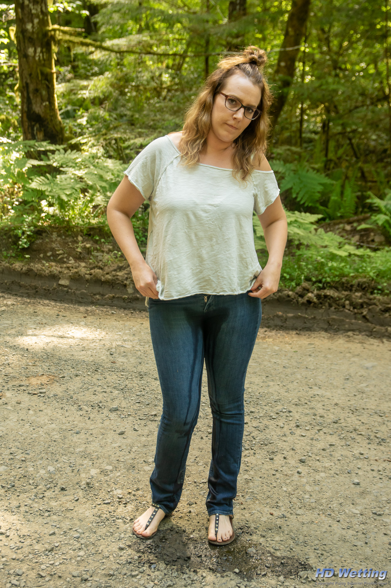 jeans-closeup-7473 Full body shot of Alisha wearing her wet jeans after peeing her pants.