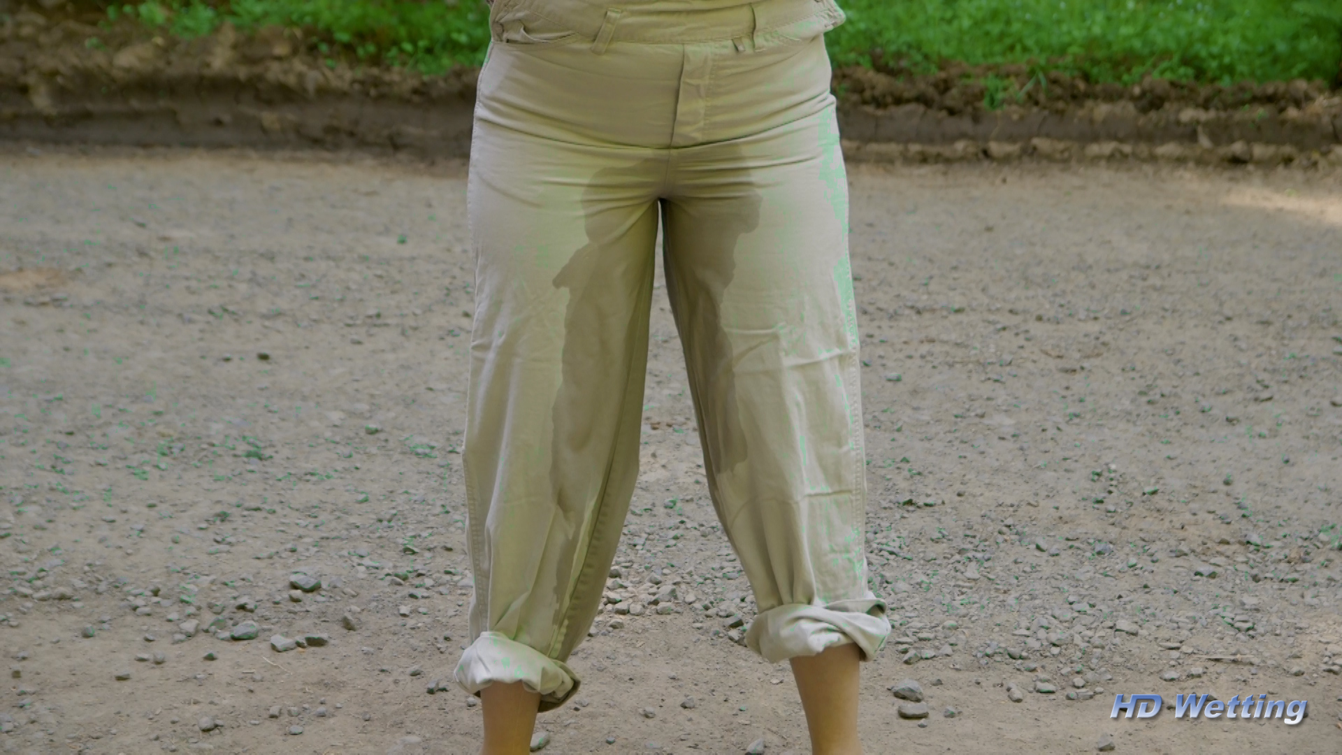 instruction-10 Close up shot showing Alisha in her wet clothes after she is done peeing herself.