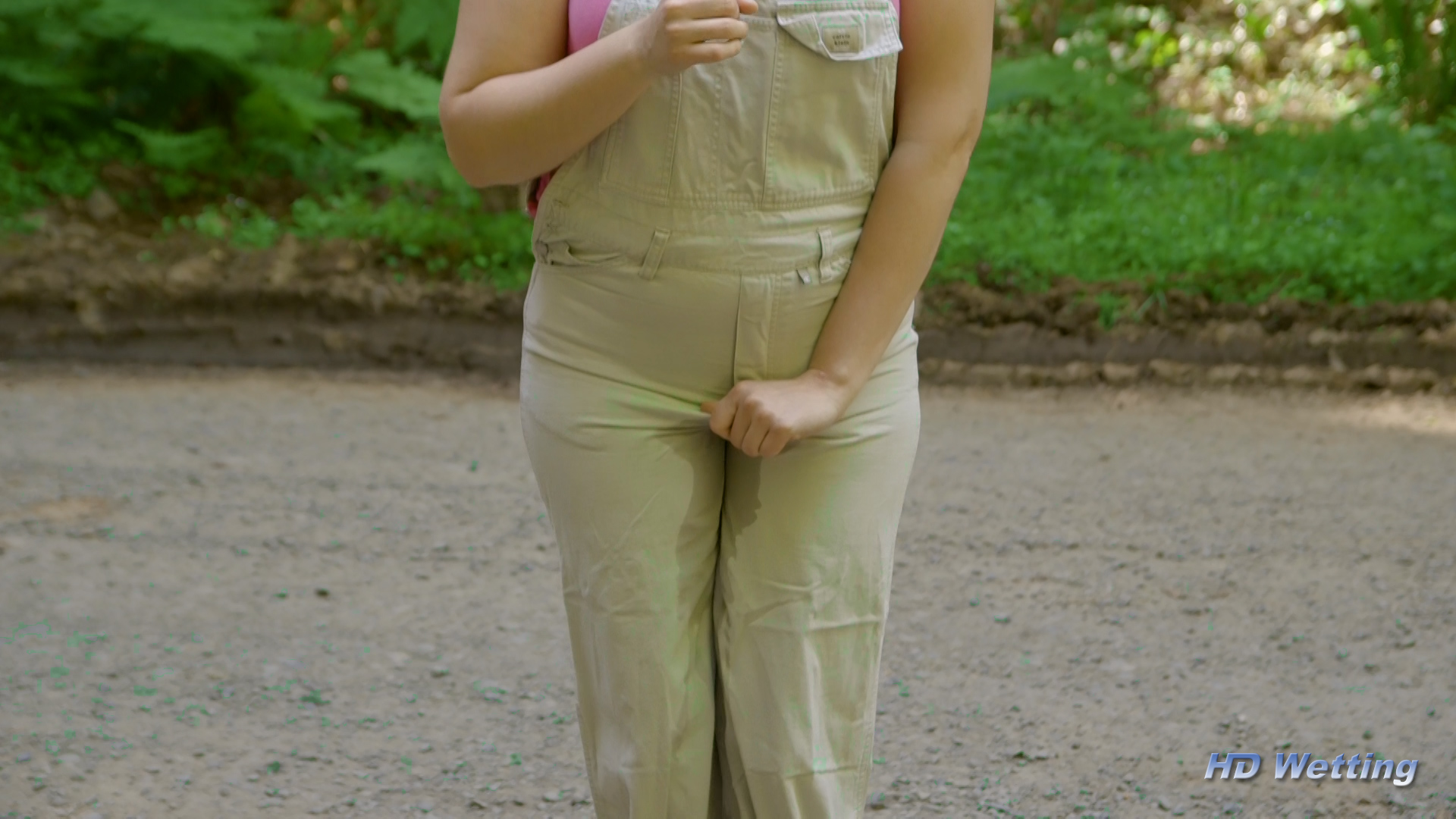 instruction-6 Close up of Alisha's wet spot as she desperately leaks into her overalls.