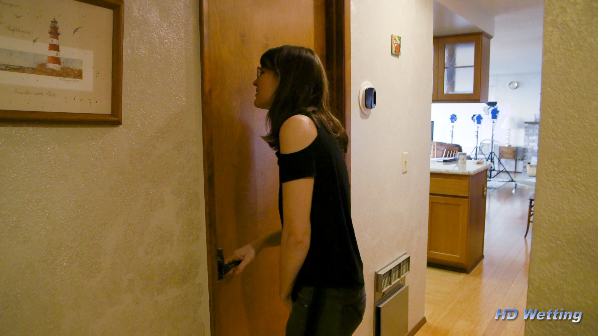 prank-2 Sosha discovers the bathroom door is locked.