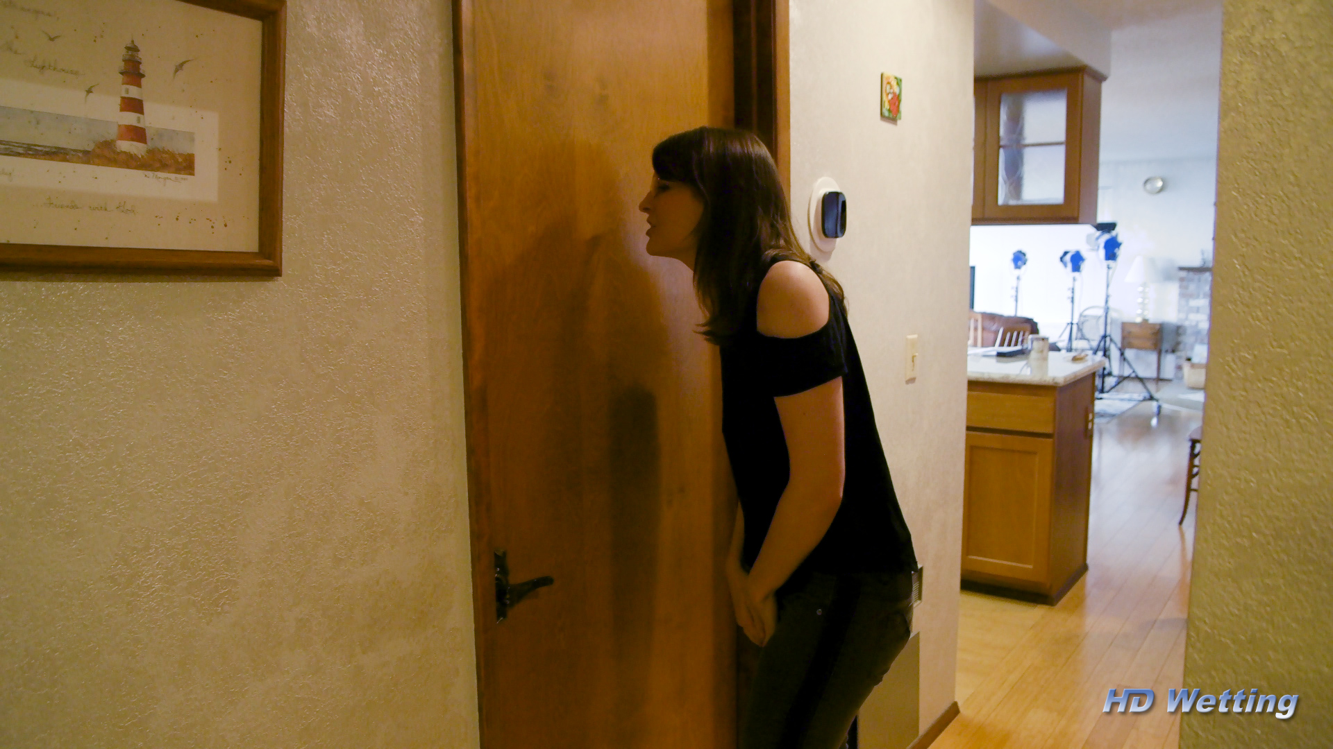 prank-4 Desperate to pee outside a locked bathroom door.
