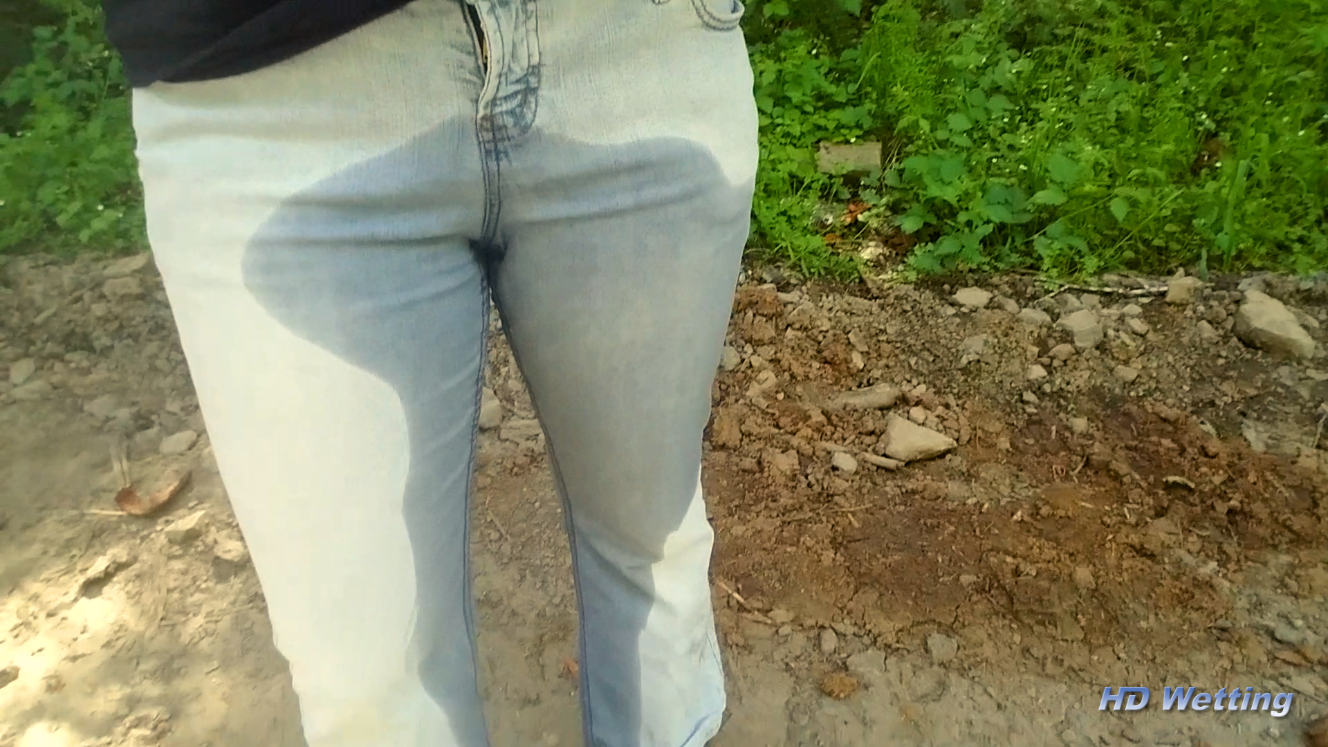 alisha-10 From the front we can see the damage to Alisha's jeans after she peed herself.