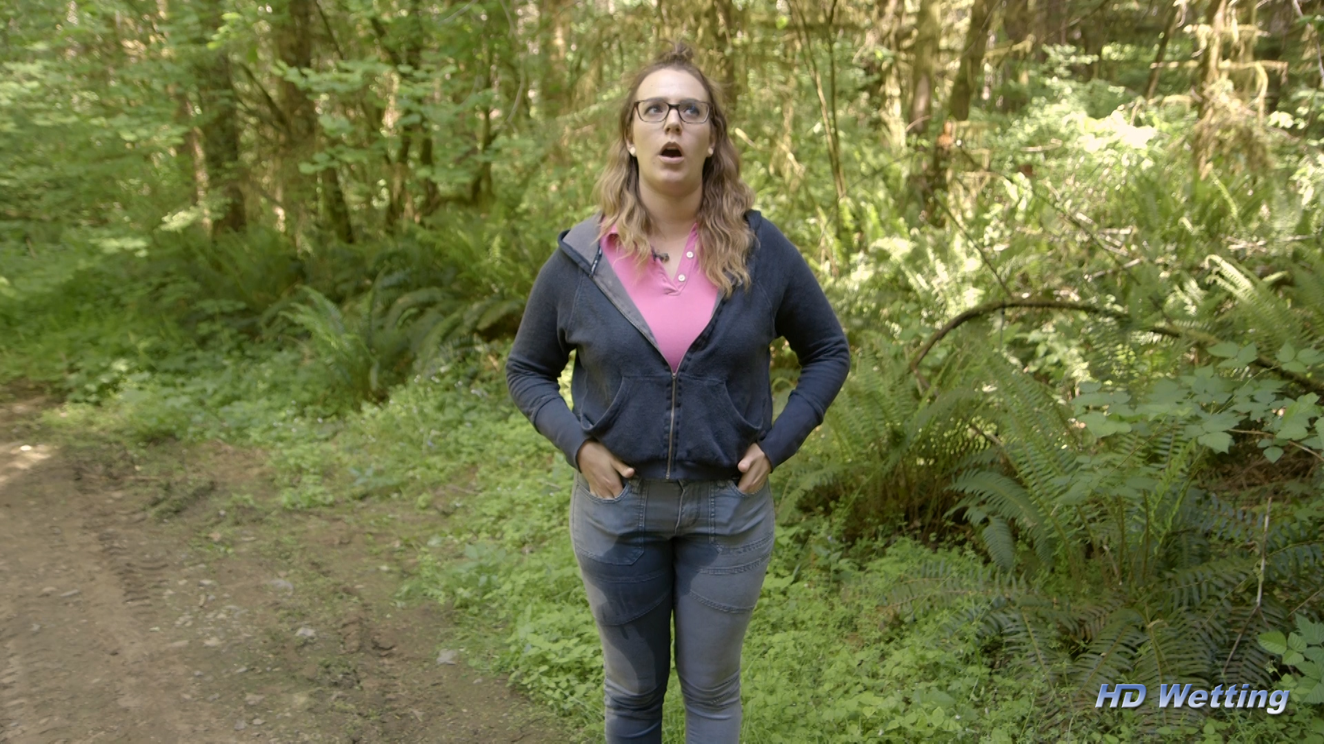 nice-day-9 Standing outside still wearing her wet pants.
