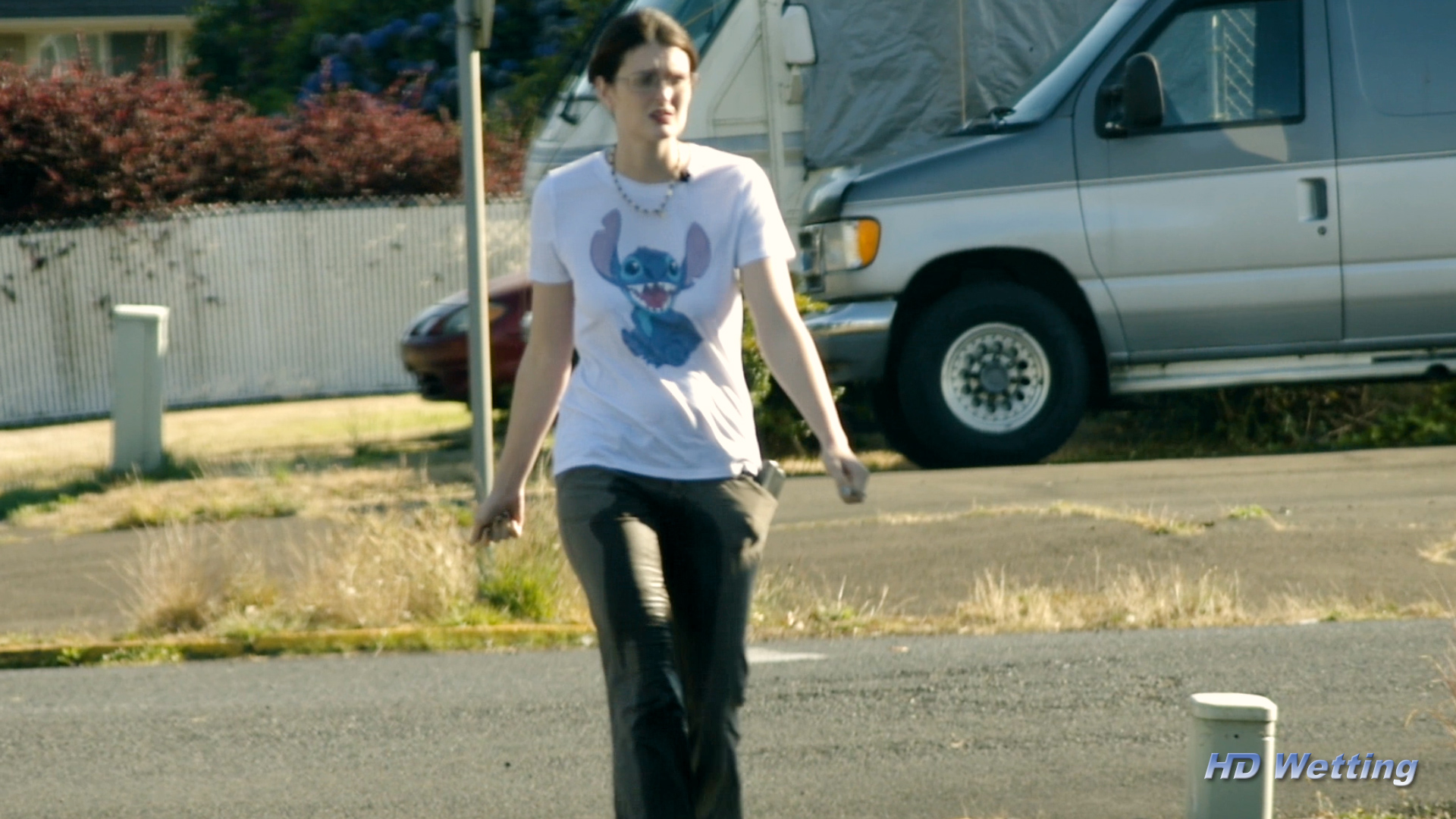 soaking-9 Walking away in her wet pants.