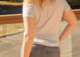 Alisha's backside after peeing in her jeans.