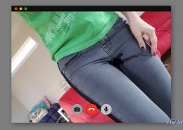 Sosha starting to pee in her jeans.