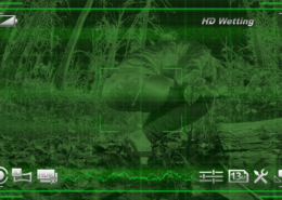 A woman squats and pees through her panties while being recorded on a night-vision video camera.