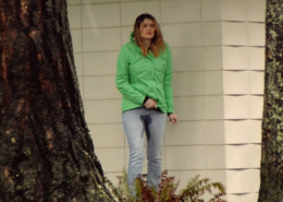 Sosha peeing her pants at the rest area.